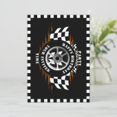 Sportauto Racing Geruite Vlag Feestviering Kaart (Staand voorkant)