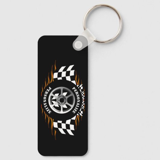 Sportauto Racing Geruite vlag Street Racer Pro Sleutelhanger (Achterkant)