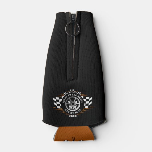 Sportauto Racing Geruite Vlaggen Wiel Flames Pro Flesjeskoeler (Achterkant)