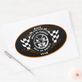 Sportauto Racing Hell On Wheels Raceauto Helm Ovale Sticker (Envelop)