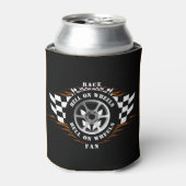 Sportauto Racing Hell op Wielen Checkered Pro Blikjeskoeler (Blikje Voorkant)