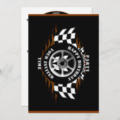 Sportauto Racing Party Geruite Vlag Viering Kaart (Voorkant / Achterkant)