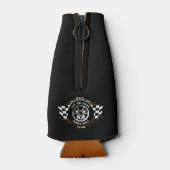 Sportauto Racing Wiel geruit Vlag Vlammen Pro Flesjeskoeler (Achterkant)