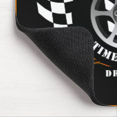 Sportauto Racing Wiel geruit Vlag Vlammen Pro Muismat (Hoek)