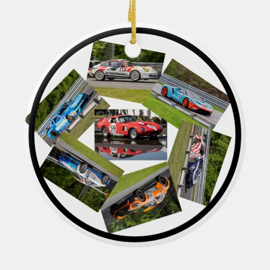 Sportauto-racisme Keramisch Ornament (Achterkant)