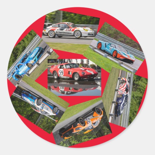 Sportauto-racisme Ronde Sticker (Voorkant)