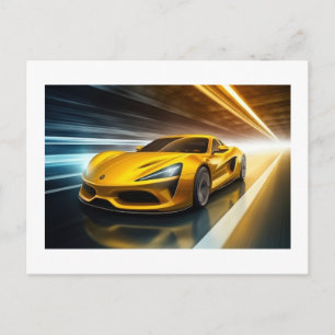 Sportauto supercar voertuig beweging. briefkaart