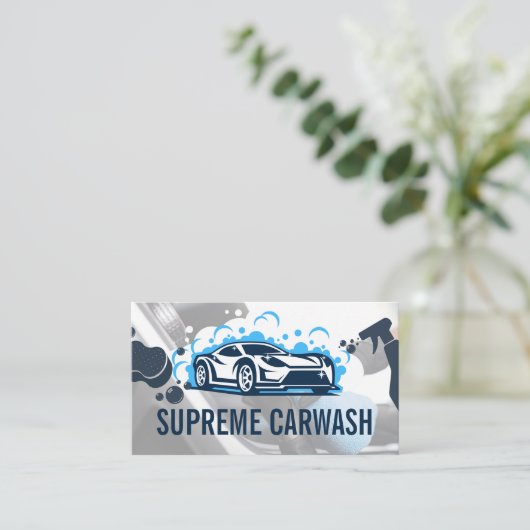 Sportauto | Zeepbellen Visitekaartje (Staand voorkant)