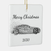 Sportauto's met datums voor kerstmis aanpassen keramisch ornament (Rechts)