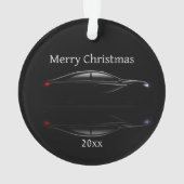 Sportauto's met datums voor kerstmis aanpassen ornament (achterkant)