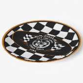 Sportauto's met gecheckte vlaggenstaatdiensten papieren bordje (Gekanteld)