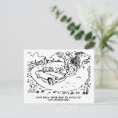 Sportauto's rijden op het platteland met hedgel briefkaart (Staand voorkant)