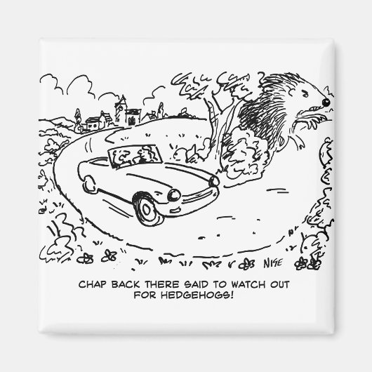 Sportauto's rijden op het platteland met hedgel magneet (Voorkant)