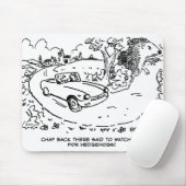 Sportauto's rijden op het platteland met hedgel muismat (Met muis)