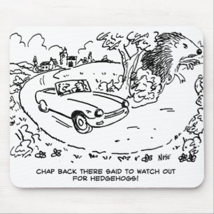 Sportauto's rijden op het platteland met hedgel muismat