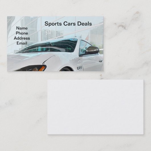 Sportauto's van hoge kwaliteit visitekaartje (Voorkant / Achterkant)