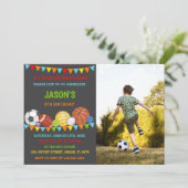 Sportavendagen Uitnodigingen met foto's (Staand voorkant)