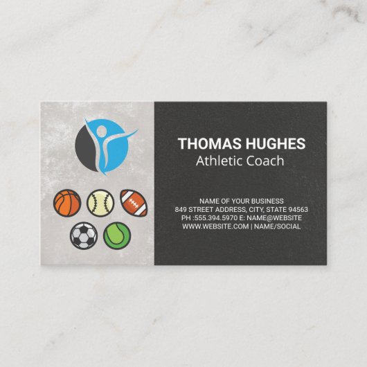 Sportbakken | Athletisch Logo Visitekaartje (Voorkant)
