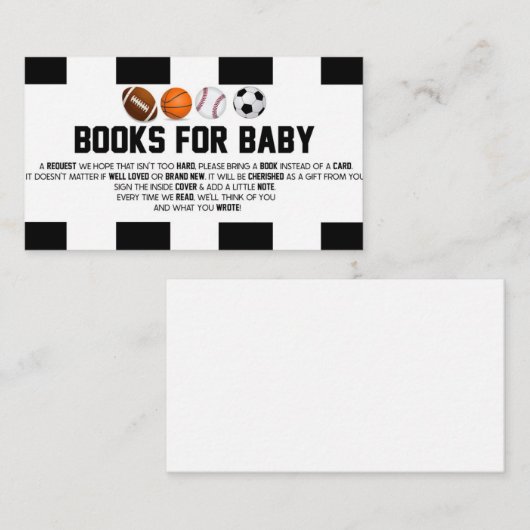 Sportbal Baby shower boeken voor Baby Kaart (Voorkant / Achterkant)