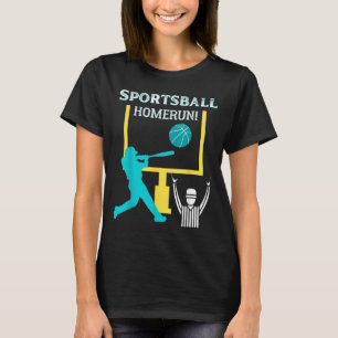 Sportbal Homerun Grappig Voetbal Honkbal Basball T-shirt