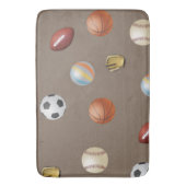 Sportbal ligt op een badmat (Voorkant Verticaal)