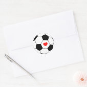 Sportbal met hart ronde sticker (Envelop)