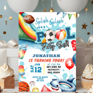 Sportbal Pool Verjaardagsfeest Kaart