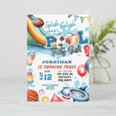 Sportbal Pool Verjaardagsfeest Kaart (Staand voorkant)