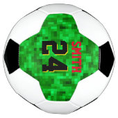 Sportbal Speler NAAM NUMMER Pixilated Grass Fun Voetbal (Gedraaid)