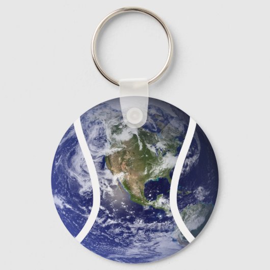 Sportbal Tennis Earth Sleutelhanger (Voorkant)