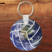 Sportbal Volleyball Earth Sleutelhanger (Voorkant)