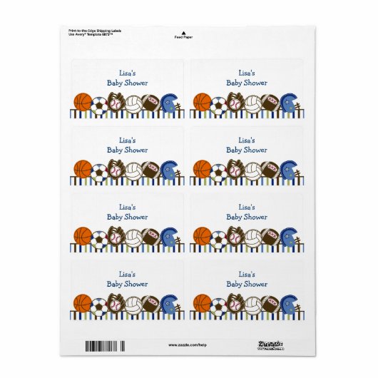 Sportbal Waterfles Stickers Labels (Full Sheet)