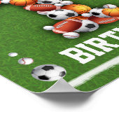 Sportballen 1e Verjaardag Welkomstbord Poster (Hoek)