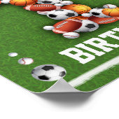 Sportballen 1e Verjaardag Welkomstbord Poster (Hoek)