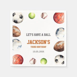 Sportballen Alle Sporten Laten we een Feestje Bouw Servet