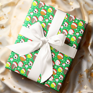 Sportballen Dragen van Santa's Pet Christmas Green Cadeaupapier