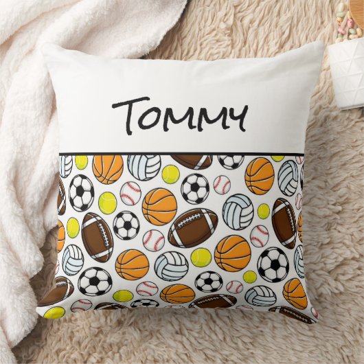 Sportballen Kinder NAAM Slaapkamer Decor Keepsake  Kussen (Deken)