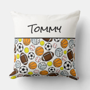 Sportballen Kinder NAAM Slaapkamer Decor Keepsake  Kussen