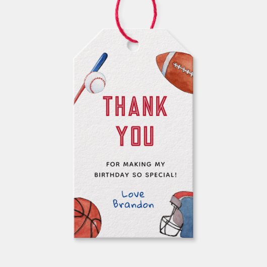 Sportballen Kinderverjaardag  Cadeaulabel (Voorkant)