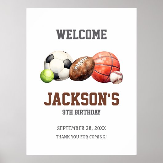 Sportballen Let's Have a Ball Poster Welkomstbord (Voorkant)
