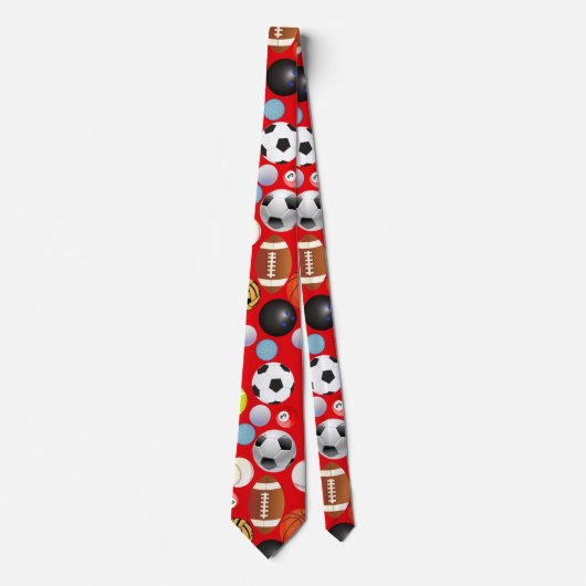 Sportballen Patroon. B.Red BG Stropdas (Voorkant)