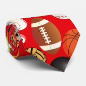Sportballen Patroon. B.Red BG Stropdas (Opgerold)