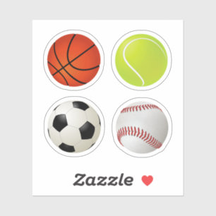 Sportballen Set Basketball Tennis Voetbal Sticker
