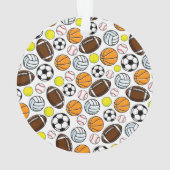 Sportballen Speler Naam Nummer Kinder Plezier Ornament (achterkant)