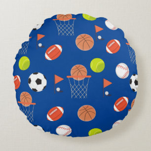 Sportballen Thema Collectie Pillow Rond Kussen