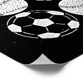Sportballen trendy zwart-wit poster (Hoek)
