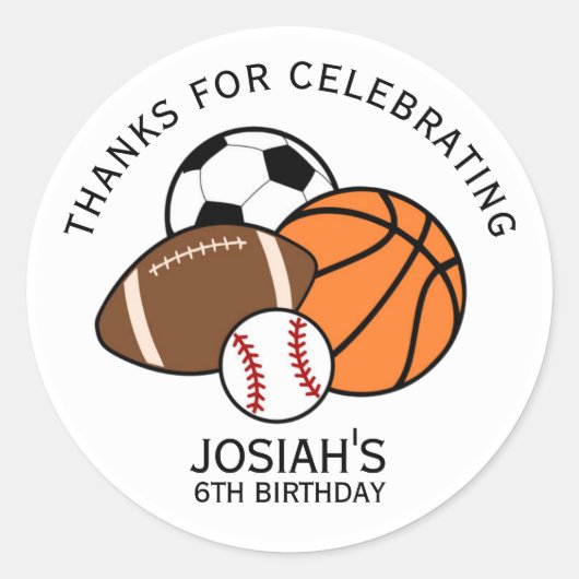 Sportballen Verjaardag Voetbal Stickers (Voorkant)