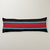 Sportband rood blauw + uw achtergrondkleur lichaamskussen (Achterkant)