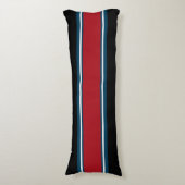 Sportband rood blauw + uw achtergrondkleur lichaamskussen (Voorkant Verticaal)