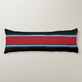 Sportband rood blauw + uw achtergrondkleur lichaamskussen (Voorkant)